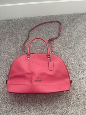 Coach Coral Pink Dome Satchel with Removable Strap